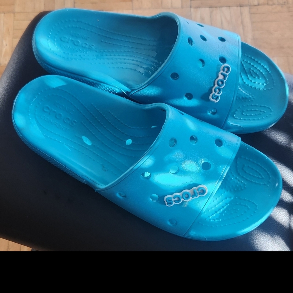 CROCS Aqua Blue Slide Sandals